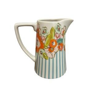Little E Studio‎ Floral Pitcher Colorful Striped Kitchen Decor